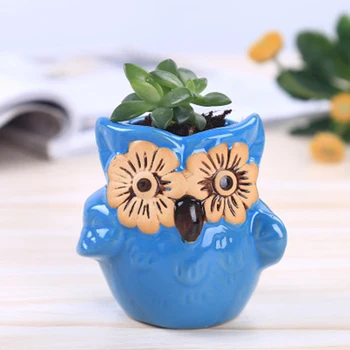 

Cute Owl Shaped Succulent Flower Pot Mini Ceramic Flower Pot Succulent Planter I88