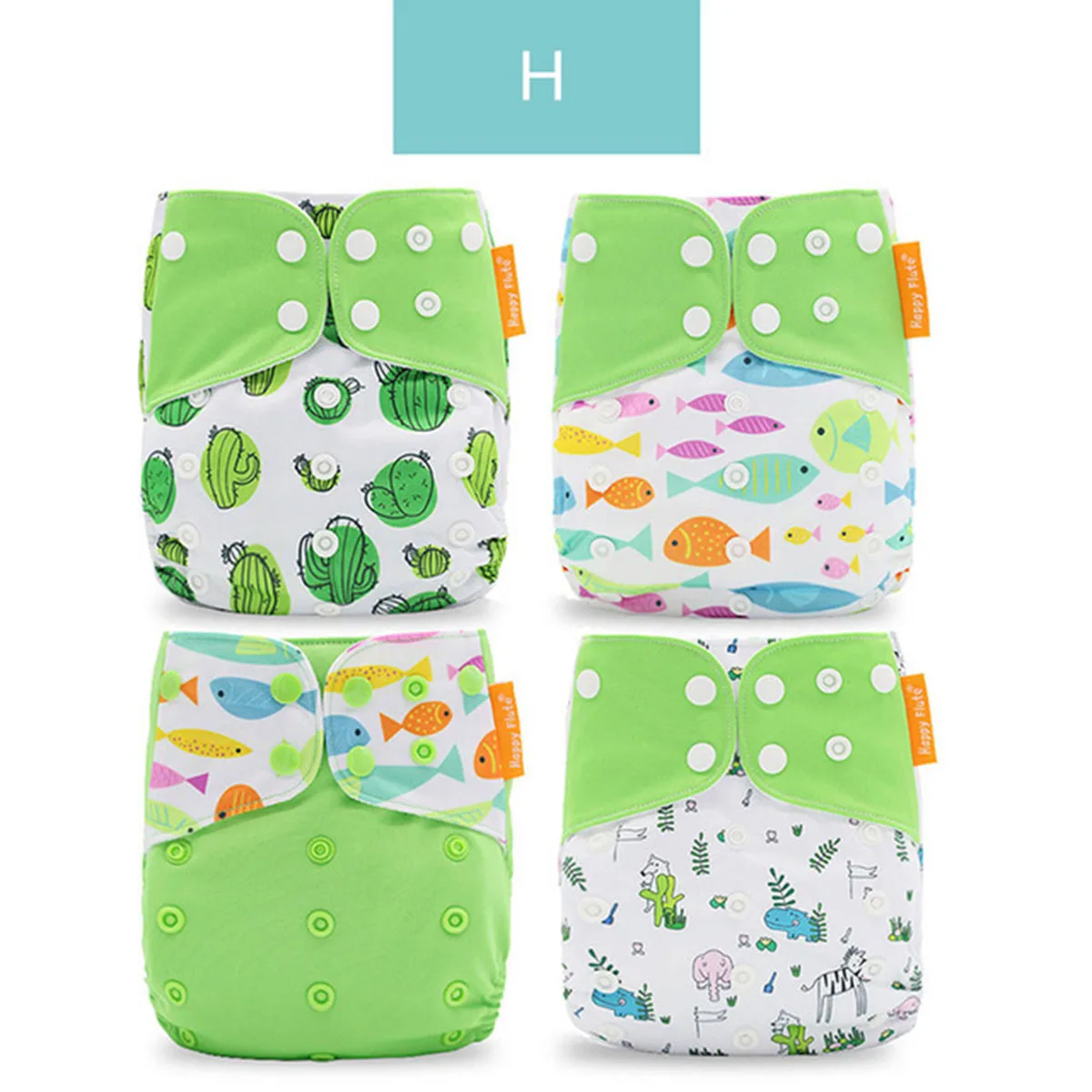 

Free shipping 4pcs Cartoon Print Infant Washable Cloth Diaper Adjustable Reusable Nappy Cloth Diaper For 0-3years 3-15kg Baby