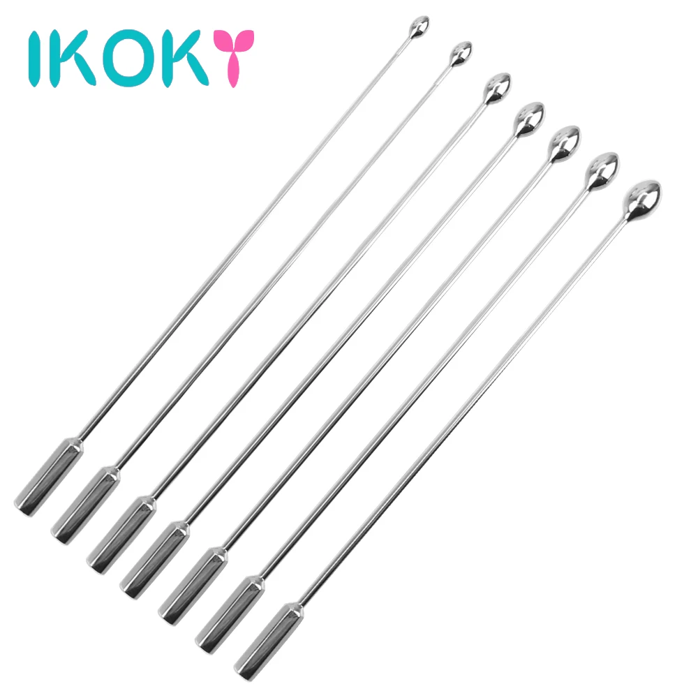 IKOKY Horse Eye Stimulation Metal Urethral Catheter Adult Products Sex Toys for Men Male Urethral Dilator Penis Plug Sounding urethral dilator silicone urethral dilator