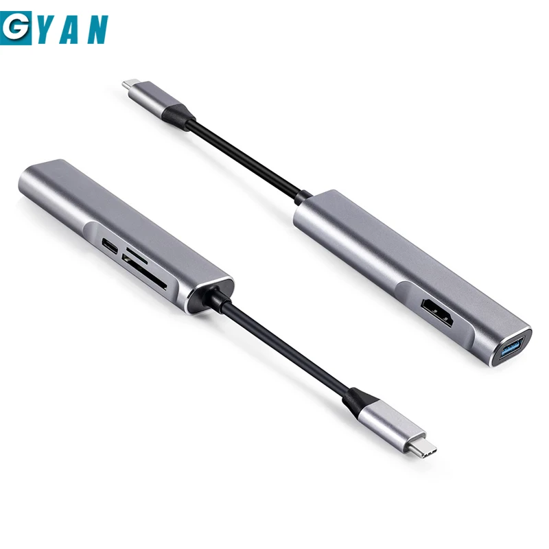 5 в 1 USB-C концентратор тип-c к USB 3,0+ HDMI 4K+ SD/TF кард-ридер Многофункциональный USB C концентратор адаптер для Macbook ПК Xiaomi Tablet Горячая Распродажа