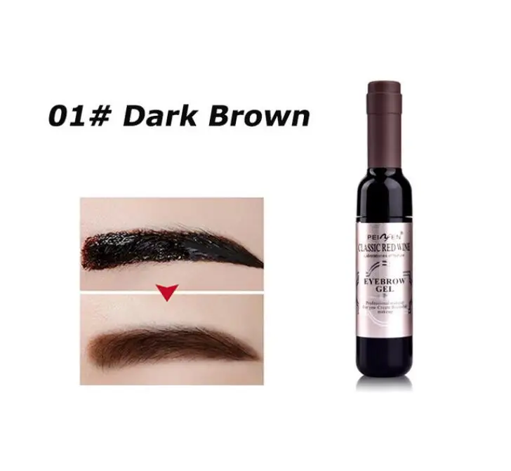 01 Dark Brown Макияж для глаз красное вино тату гель для бровей водостойкий отшелушивающий для бровей Тату стойкий краситель гель для бровей крем тушь косметика - Цвет: 01 Dark Brown