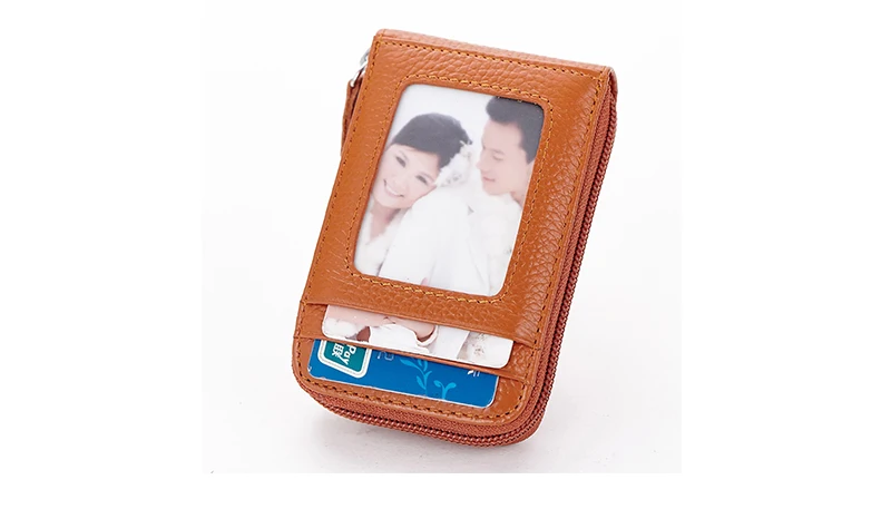 Fashion quality chengguan CL2221 Genuine leather 9 Card bag 2 Coin Pocket Women men short Wallet small Zipper Purse Card bag