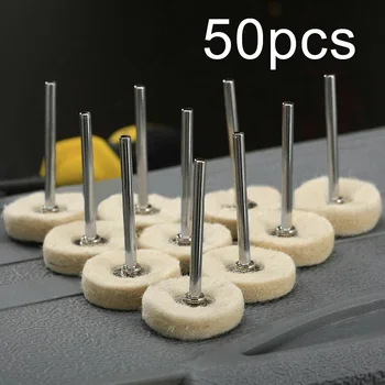 

50x Wool Polishing Buffing Wheels Brushes Burs For Electric Grinder Rotary Tools