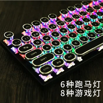 

Steampunk mechanical keyboard 104 keys black axis green axis supports OEM game metal keyboard photoelectric gaming keyboard