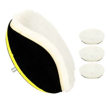 

5Pcs 6 Inch Polishing Pad Wool Wheel and Mop Set for Automobile Polishing Machine for Drill Bit