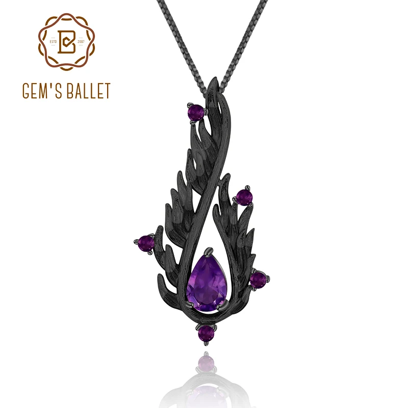 Amethyst gemstone set in a modern Sterling Silver Pendant with chain .