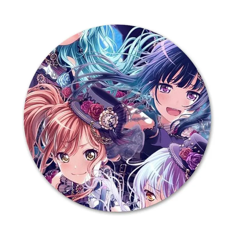 1pcs BanG Dream Cosplay Badges Tsurumaki Kokoro Brooch Pins Rimiri Yamato  Maya Collection Badge for Backpacks Clothes