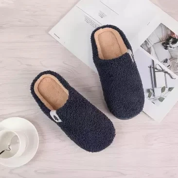 Original xiaomi household plush cotton slippers PVC non-slip soles winter warm slippers couple shoes smart