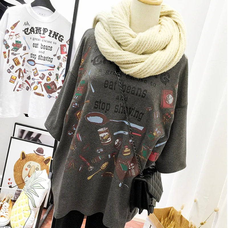 Dark gray ZSIIBO одежда, Взрывные модели, свободная футболка, Женская длинная кофта с коротким рукавом, рубашка, черный галстук, Harajuku - Цвет: Dark gray