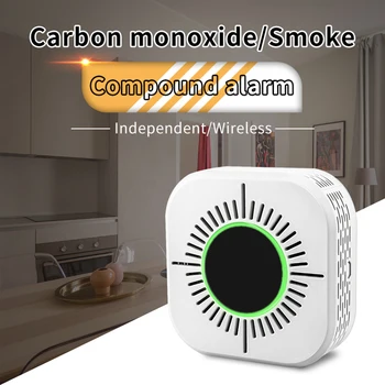 

Wireless 433MHz Smoke Gas Detector Smart Sensor Home Security 360 Degree Smoke Fire-Alarm Detection No Need Gateway
