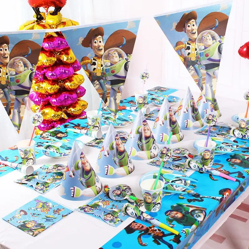 

Toy Story Party Disposable Tableware Helium balloon Children Party Decoration Baby ShowerPaper Cup+Plate+Napkin+Tablecloth+Flag