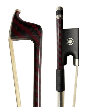 

3pcs of Violin Bow 4/4 Carbon Fiber Red Plaid Red weave Bow For 4/4 Violin Well Balanced Violin Accessories New