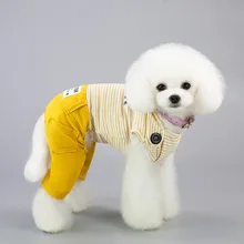 Одежда для маленьких собак; летняя одежда для маленьких собак; Одежда для собак с героями мультфильмов; четыре фута; одежда для отдыха; полосатые штаны; одежда для маленьких собак