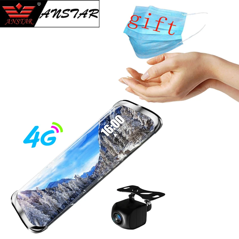 Зеркало заднего вида Anstar 10 &quot 4G DVR Android 5 1 1080P GPS WIFI|Видеорегистраторы| |