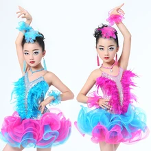 Children Professional Latin Dance Dress for Girls Ballroom Dance Competition Dresses kids Modern Waltz/tango / Cha Cha Costumes