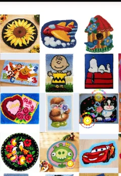 

oneroom Needlework Kit Acrylic Yarn Embroidery Pillow latch hook Canvas Cushion Front Cross Stitch Pillowcase 02 style