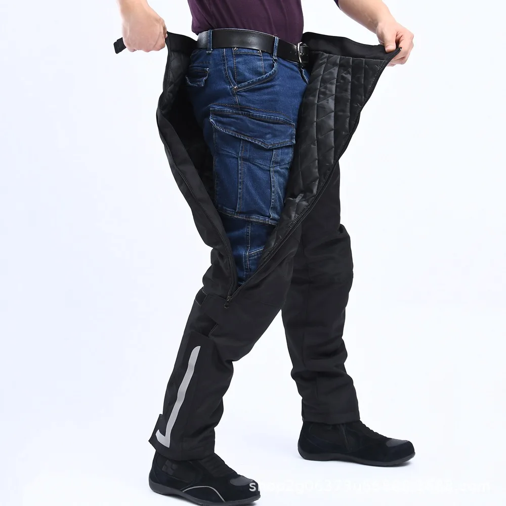 Surpantalon coupe-vent chaud avec fermeture à glissière pour homme,  vêtement de moto, tissu de coulée, Chaps d'hiver, rapide, parfait -  AliExpress