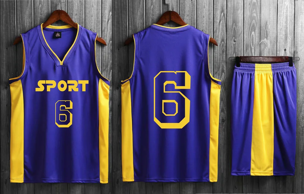 Для взрослых и детей Спорт 23# фиолетовый Джерси костюмы баскетбольные, индивидуальная баскетбольная форма, колледж баскетбольная команда комплект рубашка