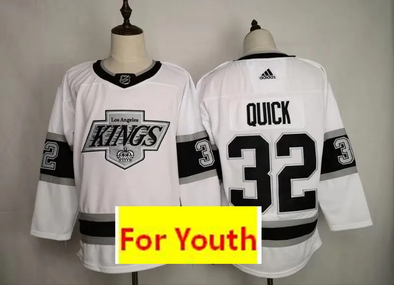 Нью-Лос-Анжелес юность#99 Уэйн Гретцки#32 Джонатан Квик#8 Drew Doughty#11 Anze Kopitar детская Хоккейная Футболка