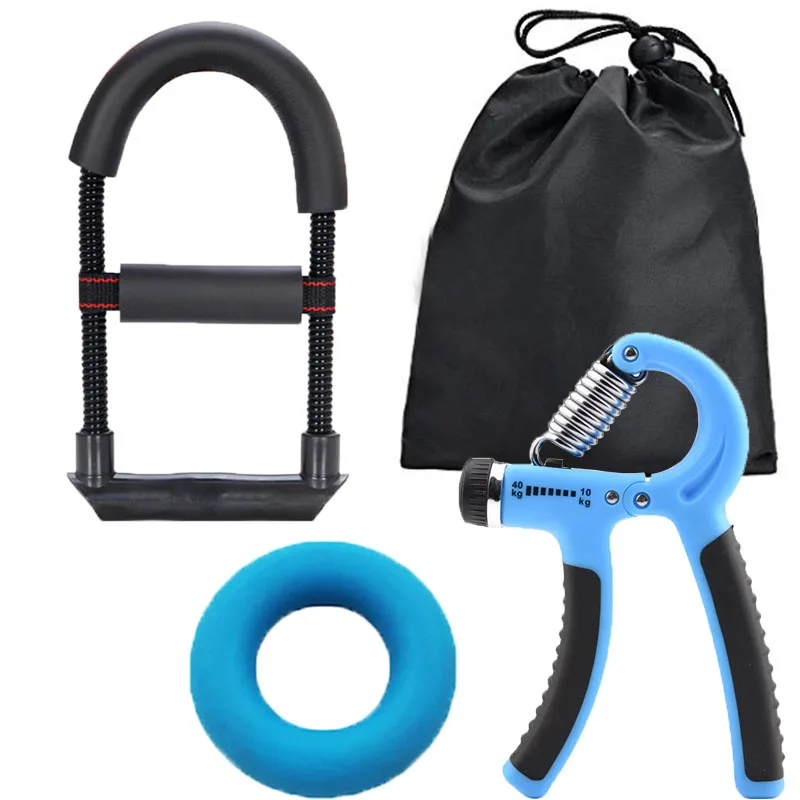 Кольцо для фитнеса, рукоятка, усилитель, спортивный тренажер для запястья, тренажер для тренажерного зала, силовая тренировка, пальцевое оборудование для восстановления мышц - Цвет: Синий