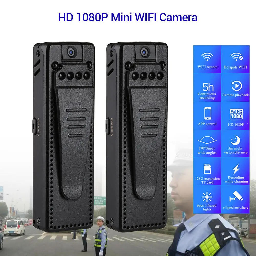 

2pcs A12 Full HD Mini Camera Video Audio Recorder body camera w/ Back Clip Motion Sensor Night Vision