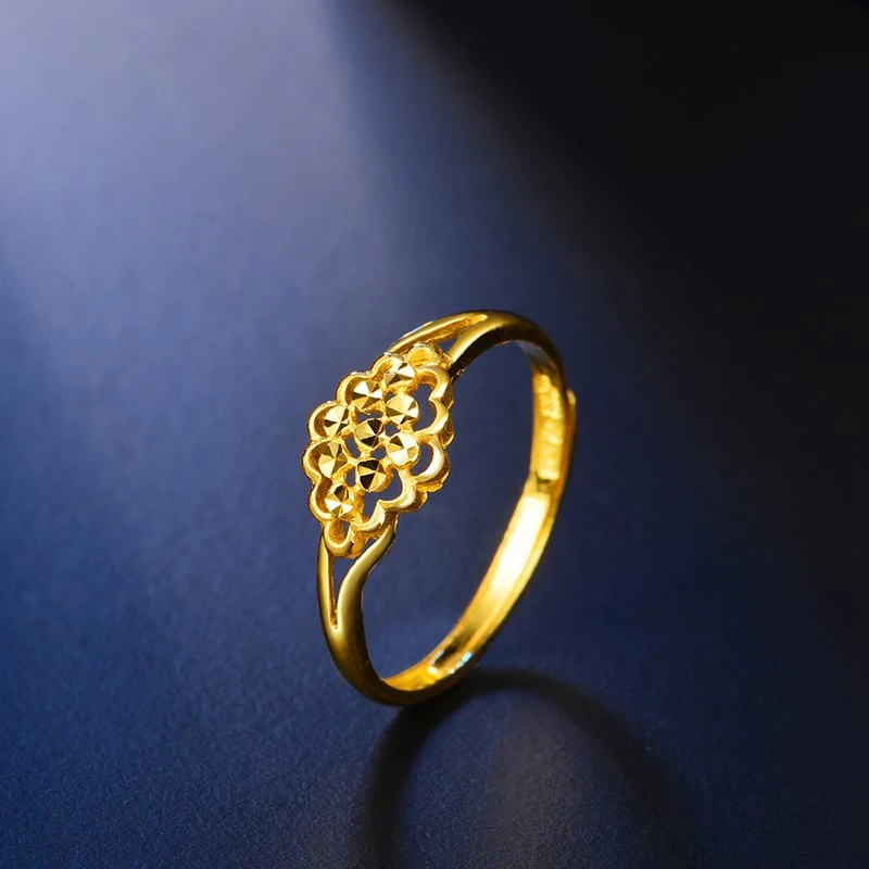 Женское золотое кольцо HMSS с цветами и отверстиями цвет золото 2020 пробы|Кольца| |