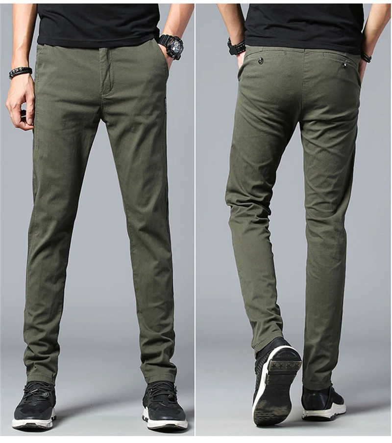 dockers pants for men 2020 Mens Pants Summer Smart Casual Long Pants Classic Business Male Straight Trousers Men Work Dress Fashion Stretch Joggers khaki trousers