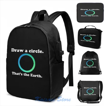 

Hetalia 'Draw a circle, that's the Earth' Design USB Charge Backpack men School bags Women bag Travel laptop bag