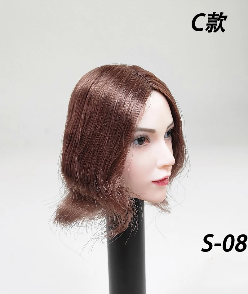 Collelctible S-08 1:6 масштаб красивые азиатские женские головы ваять модель с красными/коричневыми/золотыми волосами жажда для 12 ''фигурка тела