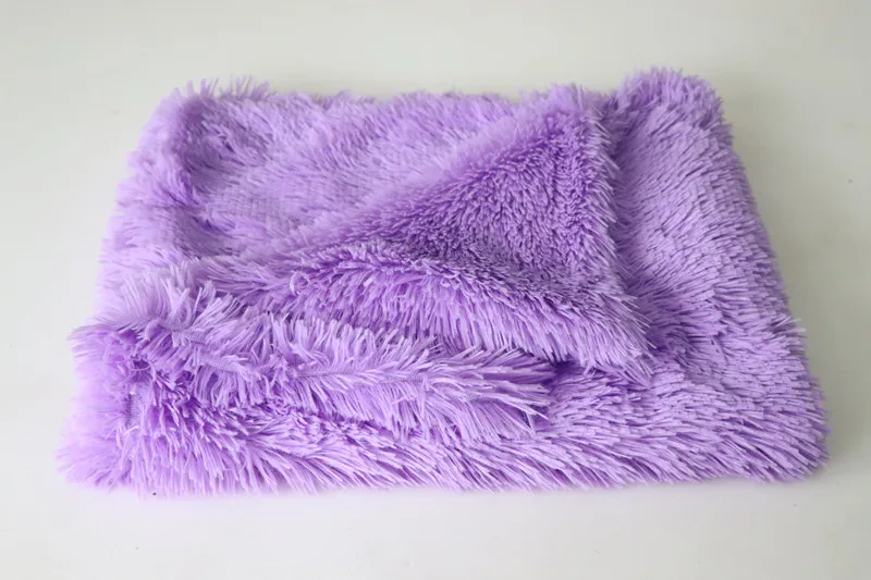 Длинные Плюшевые Одеяла для собак, двойной Пушистый Коврик для кошек, мягкий зимний теплый коврик для глубокого сна для собак, кошек, матрас - Цвет: Фиолетовый
