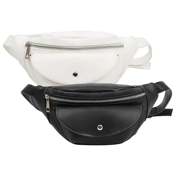 

Simple Solid Color Ladies Mini Waist Bag PU Unisex Casual Travel Shoulder Packet Female Makeup Mobile Phone Chest Bag