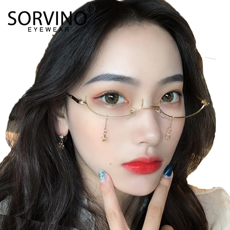 SORVINO 2020 маленький тонкий без линзы розового золота оправа для очков в стиле