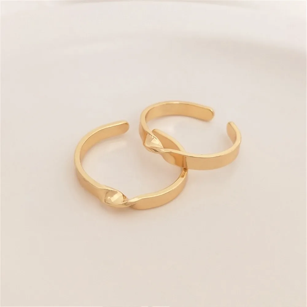 

Open twist ring 14K gold color ring DIY winding hand ring holder ring head accessories handmade material accessories