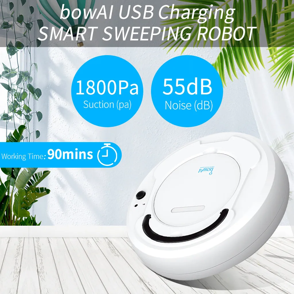 bowAI 3 in 1 Sweeping Robot Floor Cleaner Wireless Charging Type of
