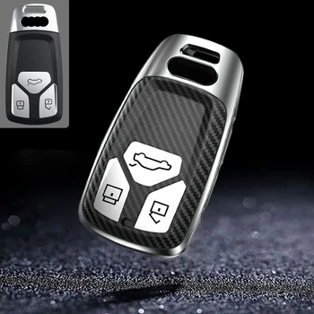 

TPU+Carbon fiber grain Key Cover Key Case For Audi A4 Allroad B9 Q5 Q7 TT TTS 4M 8S 2016 2017 2018 Accessories