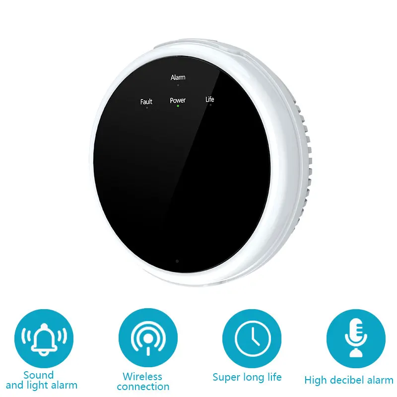 Wireless Gas Sensor 433MHz Frequency Ev1527 Encoding Method Wall Hanging Installation 70dB Alarm Volume Smart Alarm Detector Kit tuya app wireless smart home alarm security system wifi gsm 433mhz frequency ev1527 encoding method infrared sensor smartlife