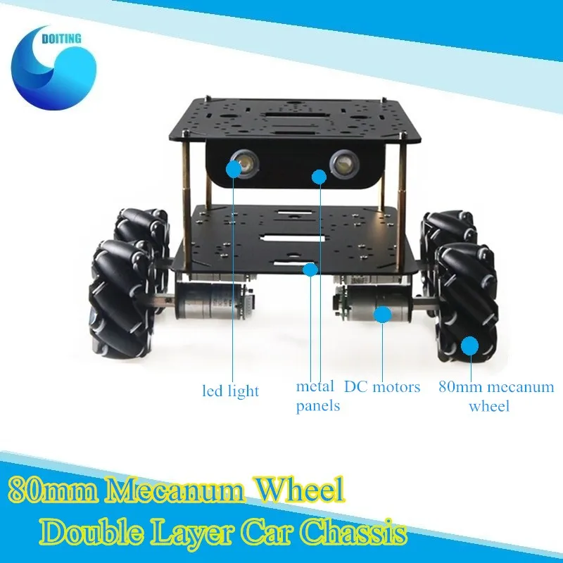 

15kg 80mm Mecanum Wheel Double Decker Car Chassis Kit Omni Wheel Robot Arduino Mecanum Robot For Toy DIY mc300
