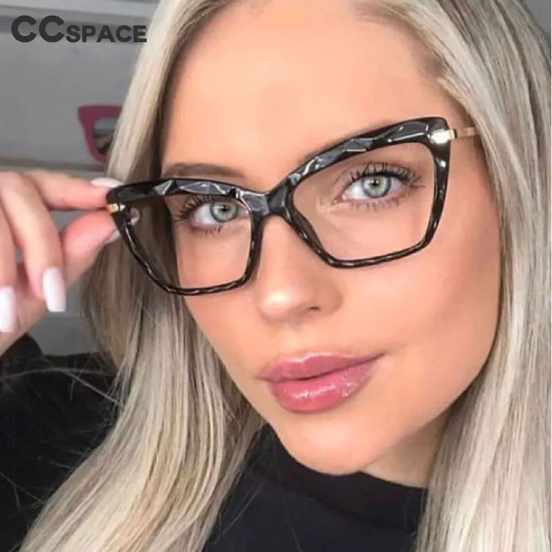 45591 Fashion Square Glasses Frames Women Optical Computer Glasses