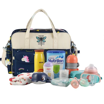 

Mom bag for baby Organizer waterproof printing maternity nappy handbag large capacity baby diaper bag fashion Wetbags 39x12.5x29