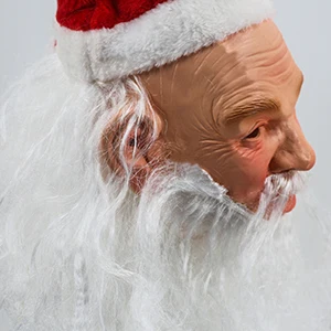 Латексная Маска Санта-Клауса-Реалистичная латексная маска на всю голову белая борода, Красная Шапочка, маскарадный костюм, маскарадный костюм на Хэллоуин, рождественскую вечеринку