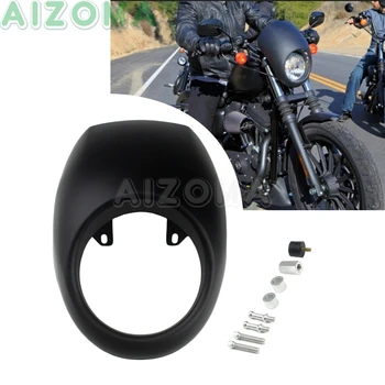 

Motorcycle 5 3/4" Matte Black Headlight Fairing Cowl For Harley Sportster XL883 XL1200 Dyna Street Fat Bob FXD FXR & FXRS 73-19