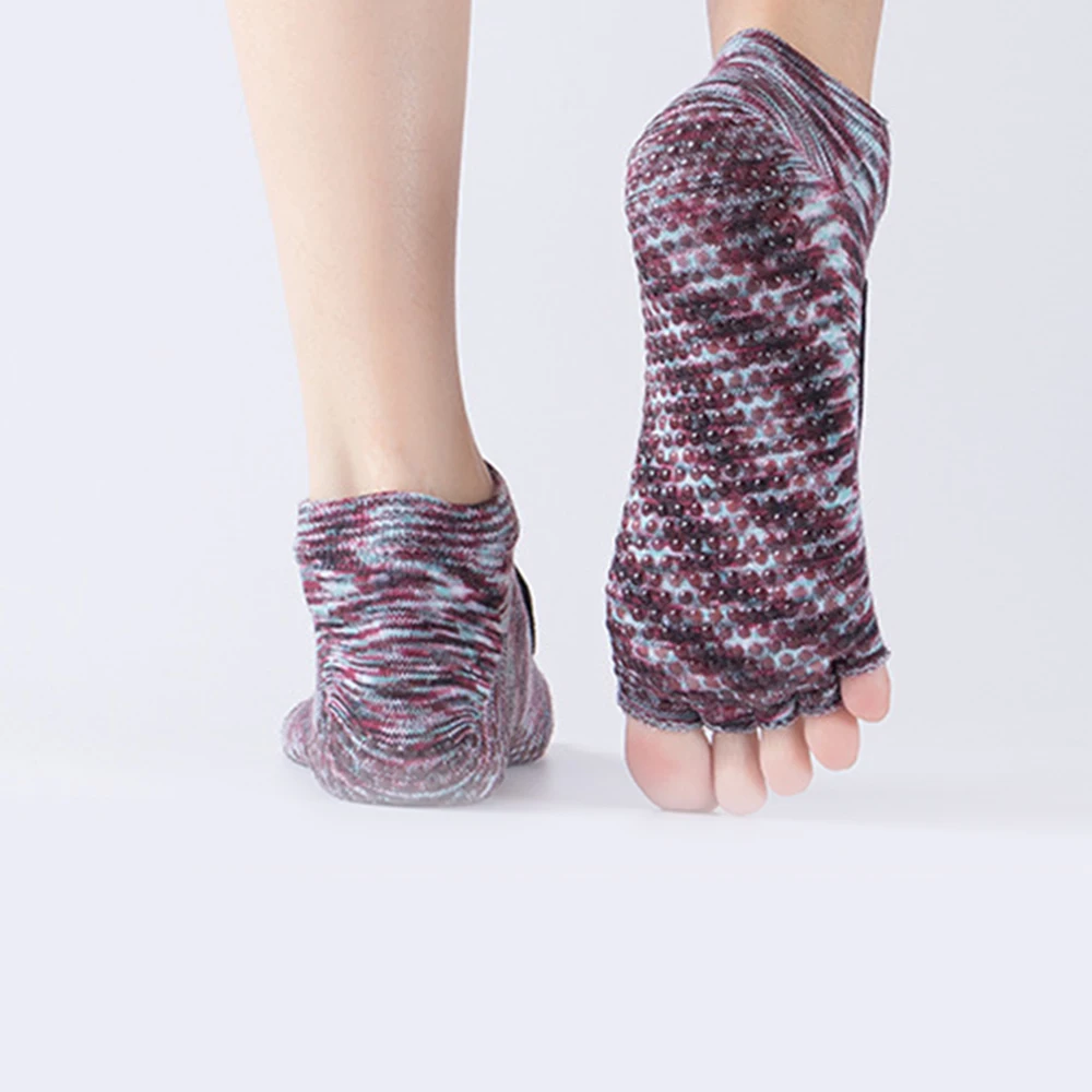 Yoga Socks Women Backless Non-Slip Cotton Massage Sport Yoga Socks Breathable Pilates Fitness Workout Gym Fingers Socks