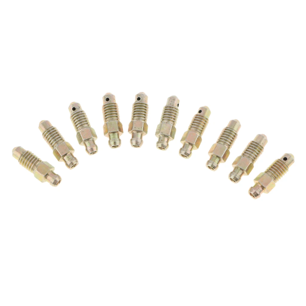 10PCS Metal 25mm Brake Bleeder Screws M8*1.25mm For Car Motorcycle