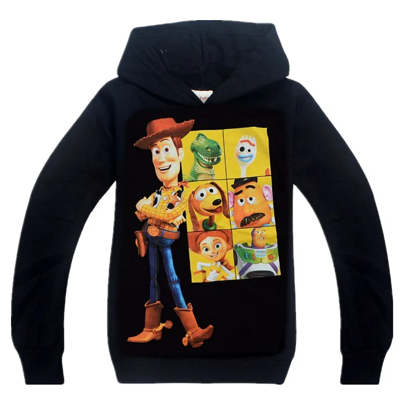Toy story 4/толстовки с капюшоном для маленьких мальчиков; одежда для детей; Рождественский свитер с капюшоном с героями мультфильмов; топы для мальчиков и девочек; хлопковая Футболка; костюм