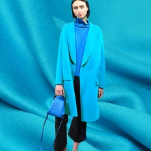 Перламутровый шелк кислотно-синий двусторонний оверлок кашемир шерсть ткань Материал зимнее женское пальто швейная ткань