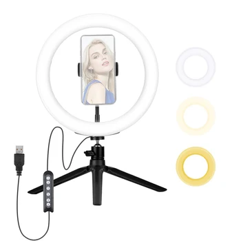 

10 Inch Studio Ring Led Light Photo for Photographers Ring Lamp Tripod with Cell Phone Holder for Makeup Lamp Youtube Camera Set