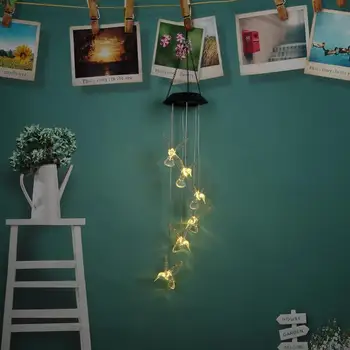 

Solar Power Hummingbird Wind Chime Light Outdoor Garden Hanging Lamp Energy Saving Light String Micro Landscape Wind Chim Light