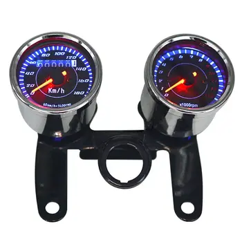 

Universal Motorcycle 12V Dual Odometer Speedometer Tachometer Combination Gauge L9BC