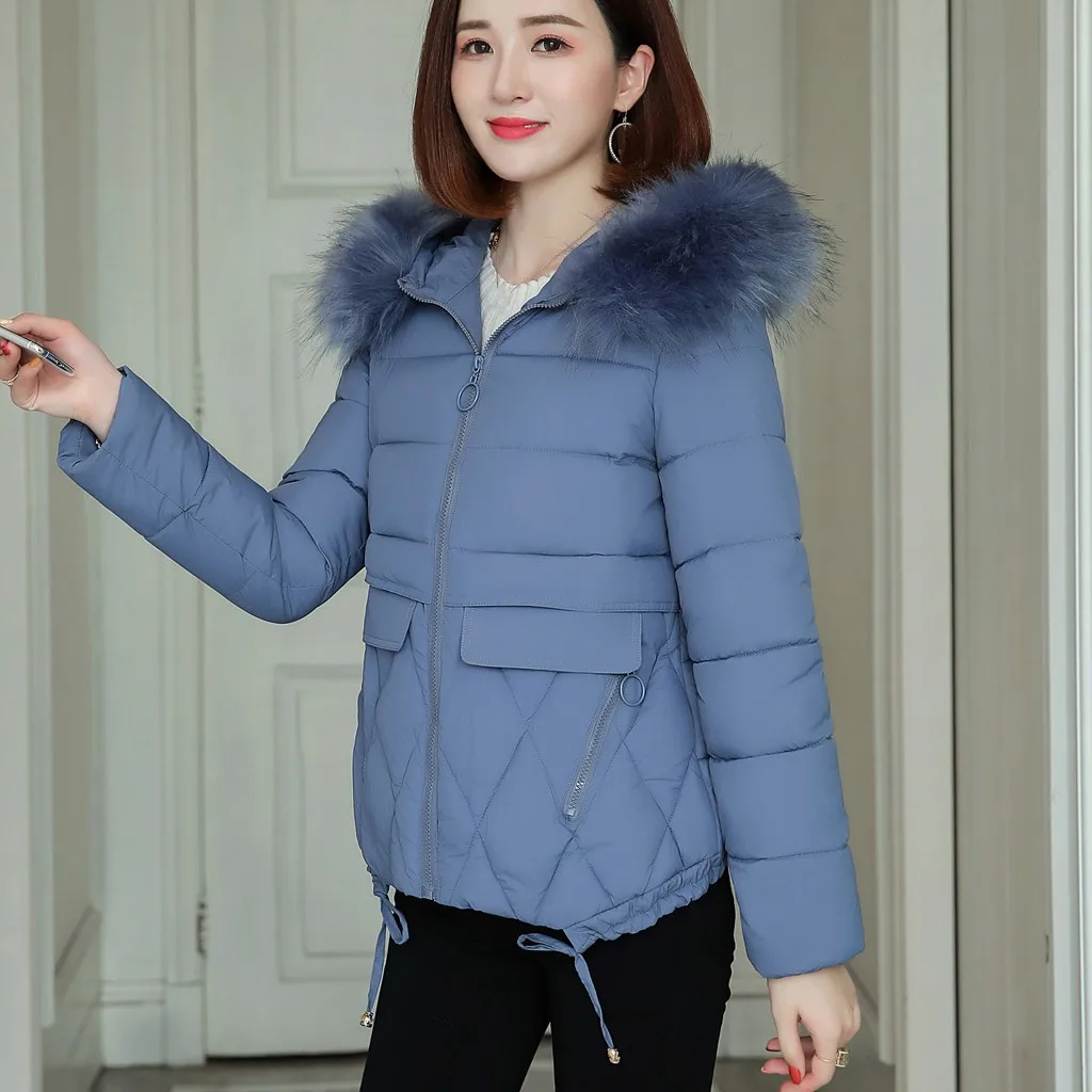 

Jacket Women Big Fur Hooded Parka Long Coats Cotton Padded Ladies Winter Coat Women Warm Thicken Jaqueta Feminina Inverno#J30