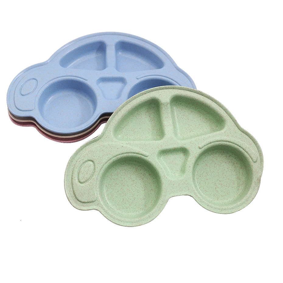 

Portable Cartoon Car Style Wheat Straw Feeding Dinnerware ECO-friendly Baby Bowl Children tableware Kitchen accessories